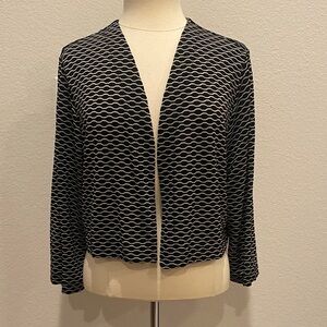 Chico's Black and White Travelers Cardigan XL